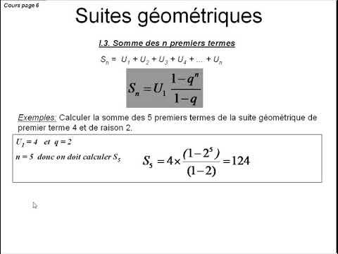 comment calculer somme suite geometrique